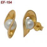 Złote kolczyki z perłami - EF-154