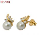 Złote kolczyki z perłami EF-183