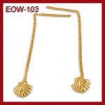 Długie złote kolczyki - muszelki EOW-103