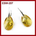 Srebrne kolczyki migdały z kryształami Swarovskiego ESW-207