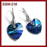 Srebrne kolczyki serca z kryształami Swarovskiego ESW-218