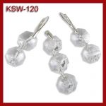Srebrny komplet kwiatki z kryształami Swarovskiego KSW-120