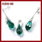 Srebrny komplet sopelki - kryształy Swarovskiego KSW-96