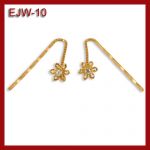 Długie złote kolczyki - kwiatki EJW-10