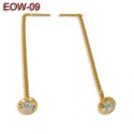 Długie złote kolczyki z cyrkoniami EOW-09
