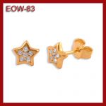 Złote kolczyki - gwiazdki z cyrkoniami EOW-83