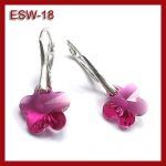 Srebrne kolczyki kwiatki z kryształami Swarovskiego ESW-18