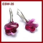 Srebrne kolczyki kwiatki z kryształami Swarovskiego ESW-35