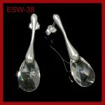 Srebrne kolczyki migdały z kryształami Swarovskiego ESW-38