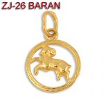 Złota zawieszka - Znak zodiaku Baran