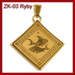 Złota zawieszka - Znak zodiaku Ryby