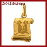 Złota zawieszka - Znak zodiaku Bliźnięta ZK-12