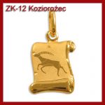 Złota zawieszka - Znak zodiaku Koziorożec ZK-12