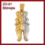 Złota zawieszka - Znak zodiaku Bliźnięta ZO-01